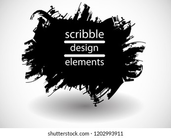 Hand drawn scribble . Doodle style sketched Elements. Ink blots. Vector Grunge Brushes Stroke 
