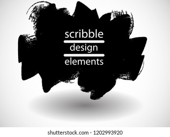 Hand drawn scribble . Doodle style sketched Elements. Ink blots. Vector Grunge Brushes Stroke 
