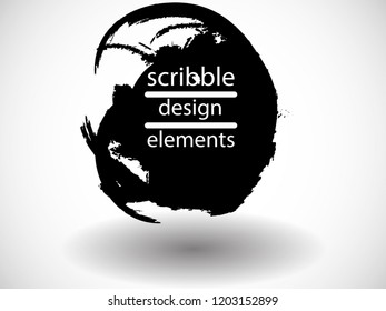 Hand drawn scribble . Doodle style sketched Elements. Ink blots. Vector Grunge Brushes Stroke 
