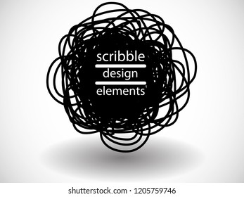 Hand drawn scribble . Doodle style sketched Elements. Ink blots. Vector Grunge Brushes Stroke 
