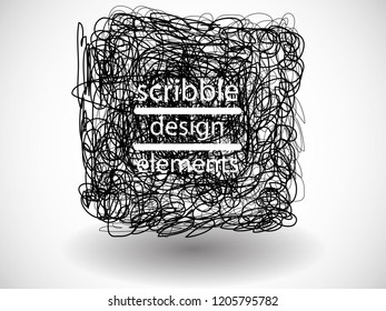 Hand drawn scribble . Doodle style sketched Elements. Ink blots. Vector Grunge Brushes Stroke 
