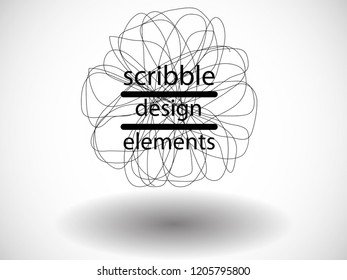 Hand drawn scribble . Doodle style sketched Elements. Ink blots. Vector Grunge Brushes Stroke 
