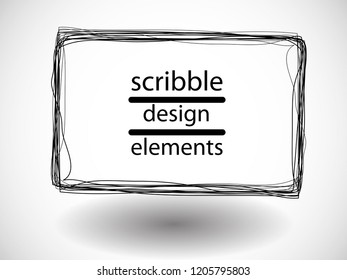 Hand drawn scribble . Doodle style sketched Elements. Ink blots. Vector Grunge Brushes Stroke 
