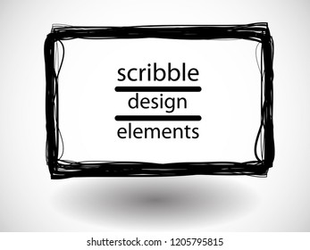 Hand drawn scribble . Doodle style sketched Elements. Ink blots. Vector Grunge Brushes Stroke 
