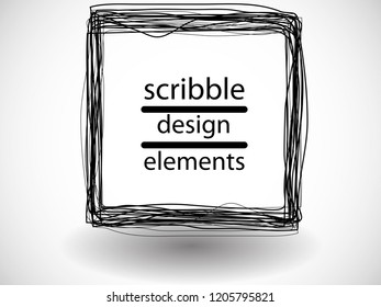 Hand drawn scribble . Doodle style sketched Elements. Ink blots. Vector Grunge Brushes Stroke 
