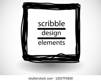 Hand drawn scribble . Doodle style sketched Elements. Ink blots. Vector Grunge Brushes Stroke 
