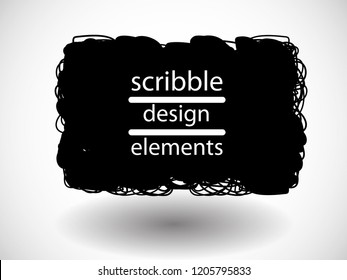 Hand drawn scribble . Doodle style sketched Elements. Ink blots. Vector Grunge Brushes Stroke 
