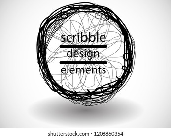 Hand drawn scribble . Doodle style sketched Elements. Ink blots. Vector Grunge Brushes Stroke 