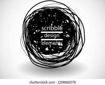 Hand drawn scribble . Doodle style sketched Elements. Ink blots. Vector Grunge Brushes Stroke 