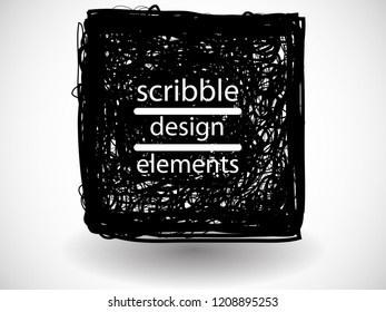 Hand drawn scribble . Doodle style sketched Elements. Ink blots. Vector Grunge Brushes Stroke 
