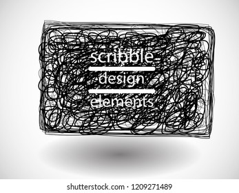Hand drawn scribble . Doodle style sketched Elements. Ink blots. Vector Grunge Brushes Stroke 

