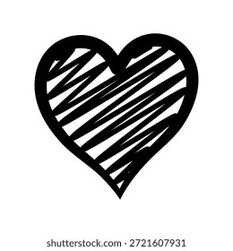 Hand Drawn Scribble Heart for Love and Romance Design