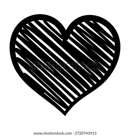 Hand Drawn Scribble Heart, Love and Romance Symbol