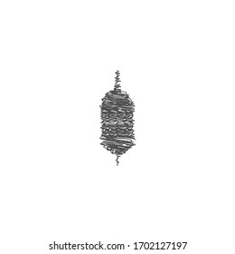 garabatos dibujados a mano del logotipo de la lámpara islamica diseño de icono aislado en fondo blanco. Dibujos de estilo Doodle.
