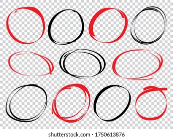 círculos de líneas dibujadas a mano.  círculos redondeados de doodle para el elemento de diseño de marca de nota de mensaje. ilustración vectorial