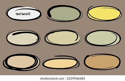 Hand drawn scribble line circles. Doodle circular for message note mark design element.