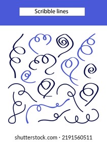 Hand drawn scribble line. Trendy elements for your designs.