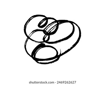 Hand Drawn Scribble Pencil Line. Scratch Texture Sketchy Graphic Element. Sloppy Hatching, Highlighter for Modern Design. Vector Illustration Isolated on White Background. Ballpoint Round Swirl