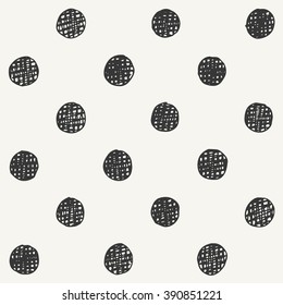 hand drawn scribble polka dot pattern. vector illustration