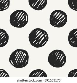 hand drawn scribble polka dot pattern. vector illustration
