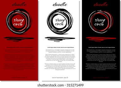 Hand drawn scribble shape. Sloppy circle. Vector design element, illustration