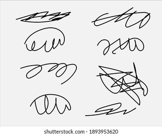 Hand drawn scribble shapes. Creative elements doodle style.
