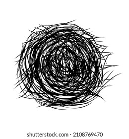 handgezeichnetes skizzenhaftes Kreissenkkreisobjekt. Gekritzelte, graue, runde Schreibe. einzeln auf weißem Hintergrund. doodle Vektorgrafik