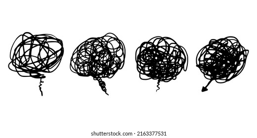 hand drawn scribble sketch circle object on set. Tangled grungy round scribble. isolated on white background. doodle vector illustration