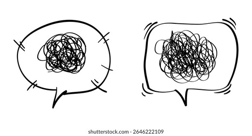 objeto de círculo de esboço de rabisco desenhado à mão no conjunto. Rabisco redondo grungy emaranhado. isolado no fundo branco. ilustração vetor doodle