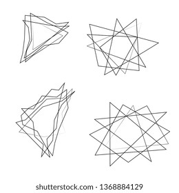 Hand Drawn Scribble Square, black frame doodle 