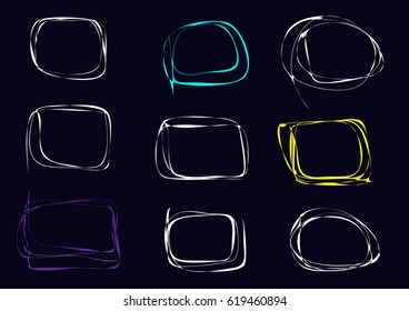 Hand Drawn Scribble Square, vector design elements. Vector illustration

