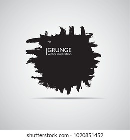 Hand drawn scribble symbols isolated on white background. Doodle style sketched Elements. Ink blots. Vector Grunge Brushes Stroke . Circle Frame. Logo Design .