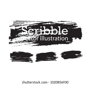 Hand drawn scribble symbols isolated on white background. Doodle style sketched Elements. Ink blots. Vector Grunge Brushes Stroke . Circle Frame. Logo Design .