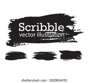 Hand drawn scribble symbols isolated on white background. Doodle style sketched Elements. Ink blots. Vector Grunge Brushes Stroke . Circle Frame. Logo Design .