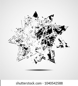 Hand drawn scribble symbols isolated on white background. Doodle style sketched Elements. Ink blots. Vector Grunge Brushes Stroke . star Frame.