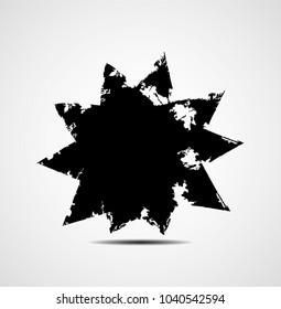 Hand drawn scribble symbols isolated on white background. Doodle style sketched Elements. Ink blots. Vector Grunge Brushes Stroke . star Frame.