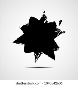 Hand drawn scribble symbols isolated on white background. Doodle style sketched Elements. Ink blots. Vector Grunge Brushes Stroke . star Frame.