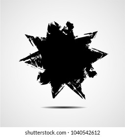 Hand drawn scribble symbols isolated on white background. Doodle style sketched Elements. Ink blots. Vector Grunge Brushes Stroke . star Frame.