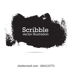 Hand drawn scribble symbols isolated on white background. Doodle style sketched Elements. Ink blots. Vector Grunge Brushes Stroke . Circle Fram