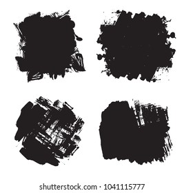 Hand drawn scribble symbols isolated on white background. Doodle style sketched Elements. Ink blots. Vector Grunge Brushes Stroke . Circle Fram