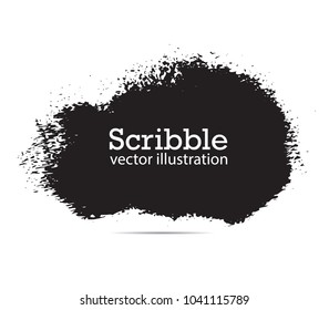 Hand drawn scribble symbols isolated on white background. Doodle style sketched Elements. Ink blots. Vector Grunge Brushes Stroke . Circle Fram