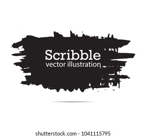 Hand drawn scribble symbols isolated on white background. Doodle style sketched Elements. Ink blots. Vector Grunge Brushes Stroke . Circle Fram
