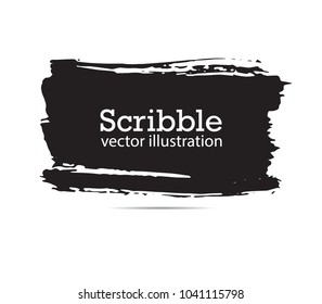 Hand drawn scribble symbols isolated on white background. Doodle style sketched Elements. Ink blots. Vector Grunge Brushes Stroke . Circle Fram