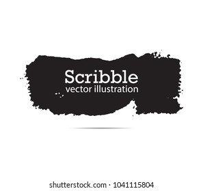 Hand drawn scribble symbols isolated on white background. Doodle style sketched Elements. Ink blots. Vector Grunge Brushes Stroke . Circle Fram