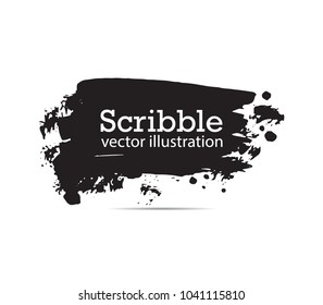 Hand drawn scribble symbols isolated on white background. Doodle style sketched Elements. Ink blots. Vector Grunge Brushes Stroke . Circle Fram
