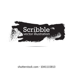 Hand drawn scribble symbols isolated on white background. Doodle style sketched Elements. Ink blots. Vector Grunge Brushes Stroke . Circle Fram