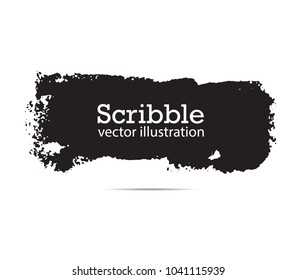 Hand drawn scribble symbols isolated on white background. Doodle style sketched Elements. Ink blots. Vector Grunge Brushes Stroke . Circle Fram