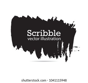 Hand drawn scribble symbols isolated on white background. Doodle style sketched Elements. Ink blots. Vector Grunge Brushes Stroke . 
