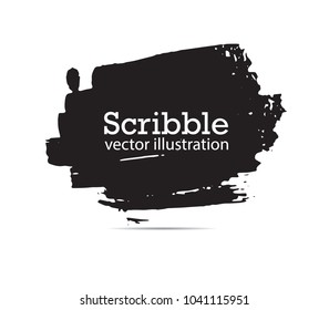 Hand drawn scribble symbols isolated on white background. Doodle style sketched Elements. Ink blots. Vector Grunge Brushes Stroke . Circle Fram