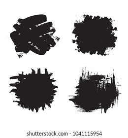 Hand drawn scribble symbols isolated on white background. Doodle style sketched Elements. Ink blots. Vector Grunge Brushes Stroke . 